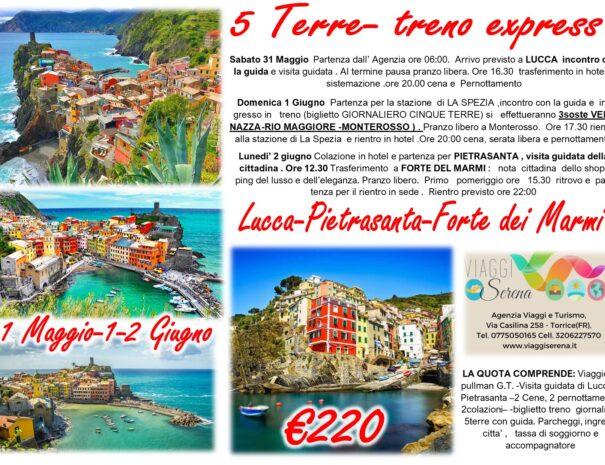5 terre treno ponte giugno 2025