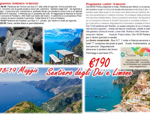 sentiero degli dei 18-19 MAGGIO 2025