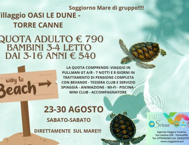 OASI LE DUNE 23-30 AGOSTO 2025