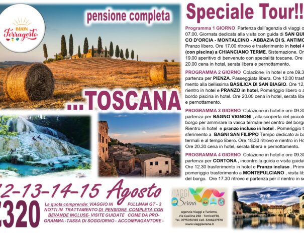 TOSCANA FERRAGOSTO 12-15 AGOSTO 2026