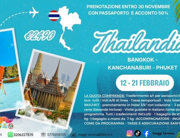 Bangkok + Kanchanaburi + Phuket FEBBRAIO 2027