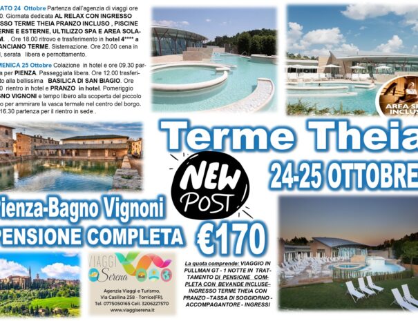 TERME THEIA pienza bagno vignoni 24-25 OTTOBRE 2026