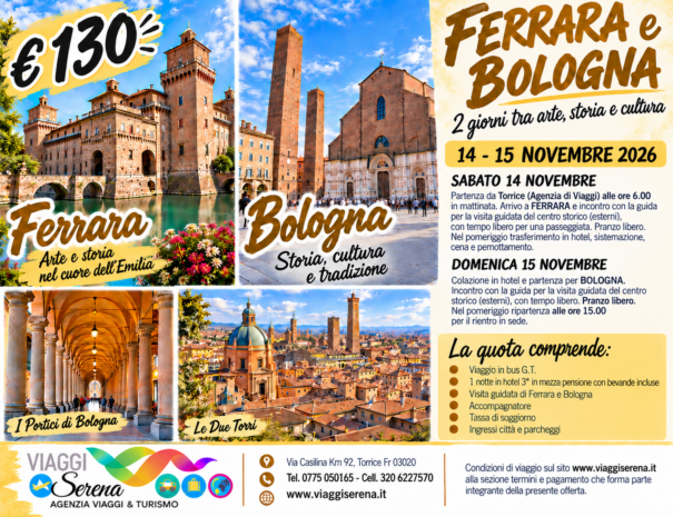 ferrara e bologna 14-15 novembre 2026