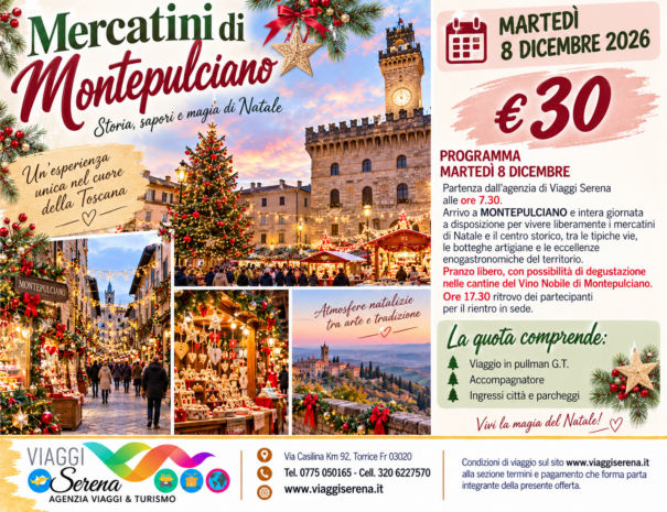 mercatini di montepulciano 8 dicembre 2026