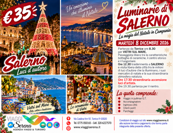 salerno e vietri sul mare 8 dicembre 2026