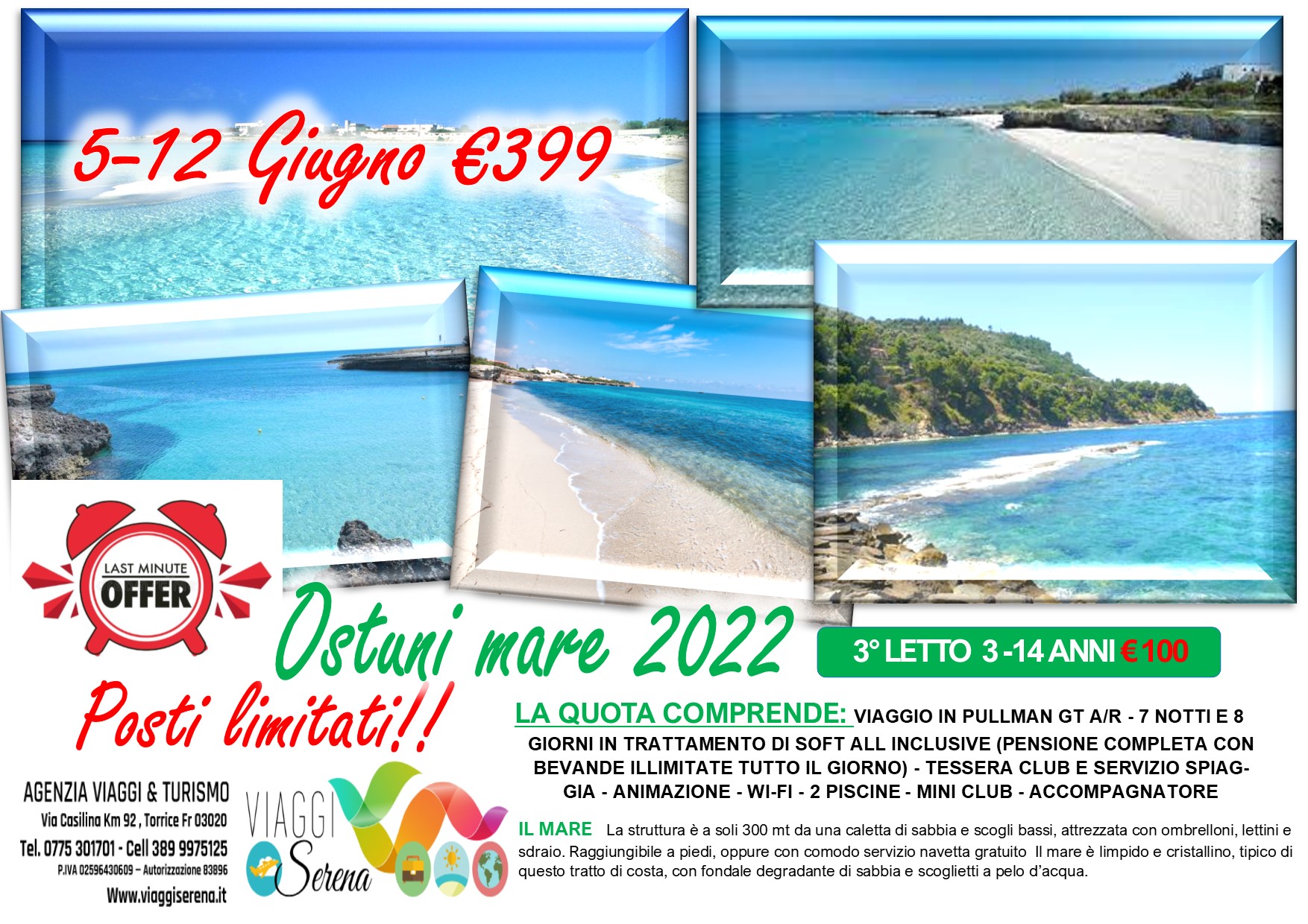 Viaggi di Gruppo: Ostuni Villaggio Mare “Last Minute”  5-12 Giugno € 399,00