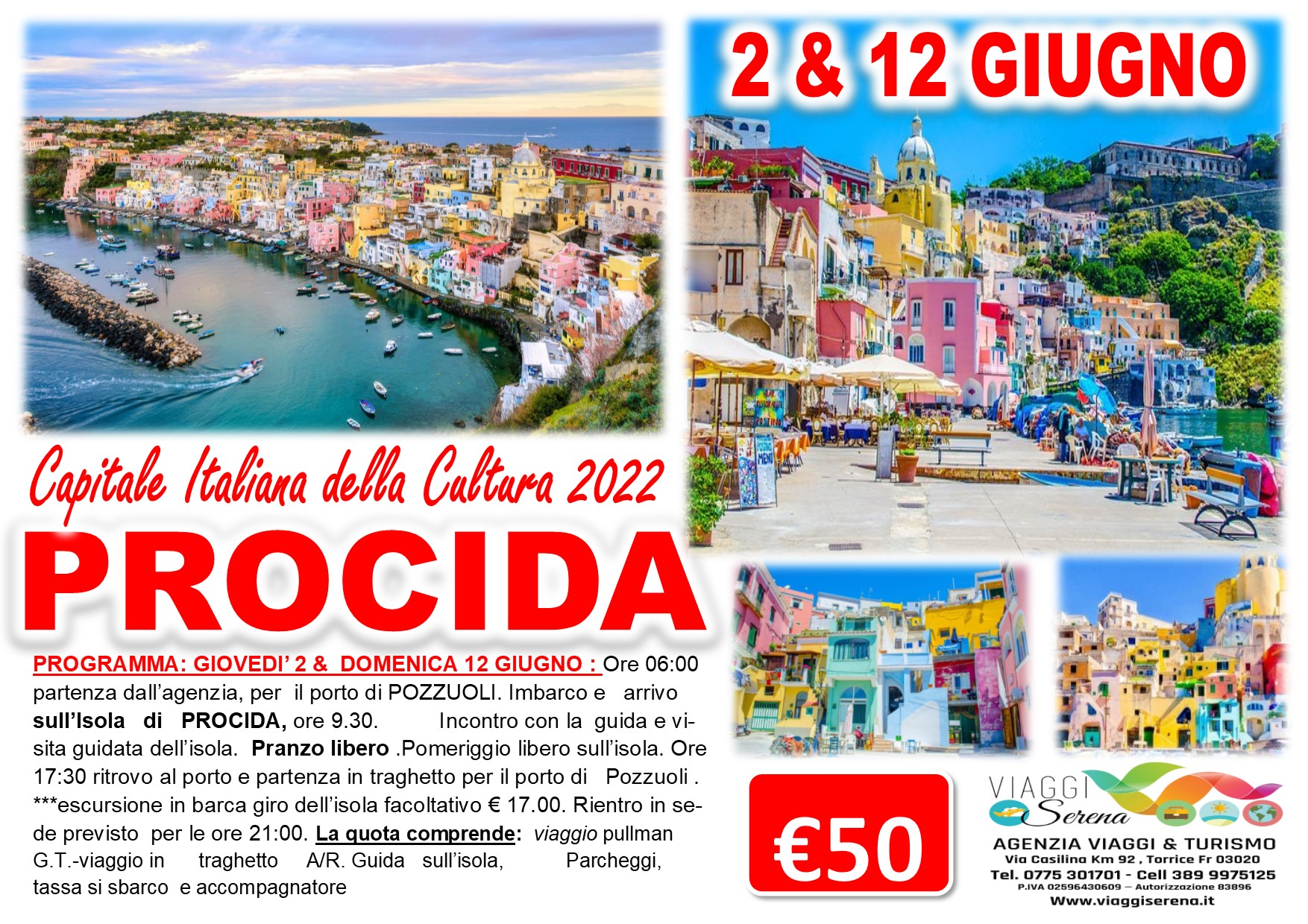 Viaggi di Gruppo: Isola di Procida “Capitale della Cultura” 2 Giugno  €50,00