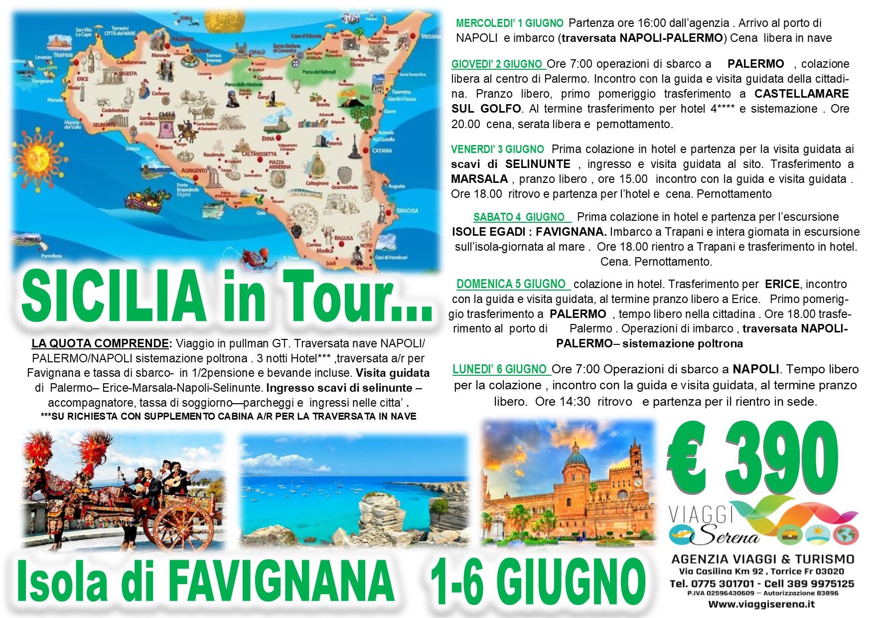 Viaggi di Gruppo: Speciale SICILIA in tour 1-6 Giugno € 390,00