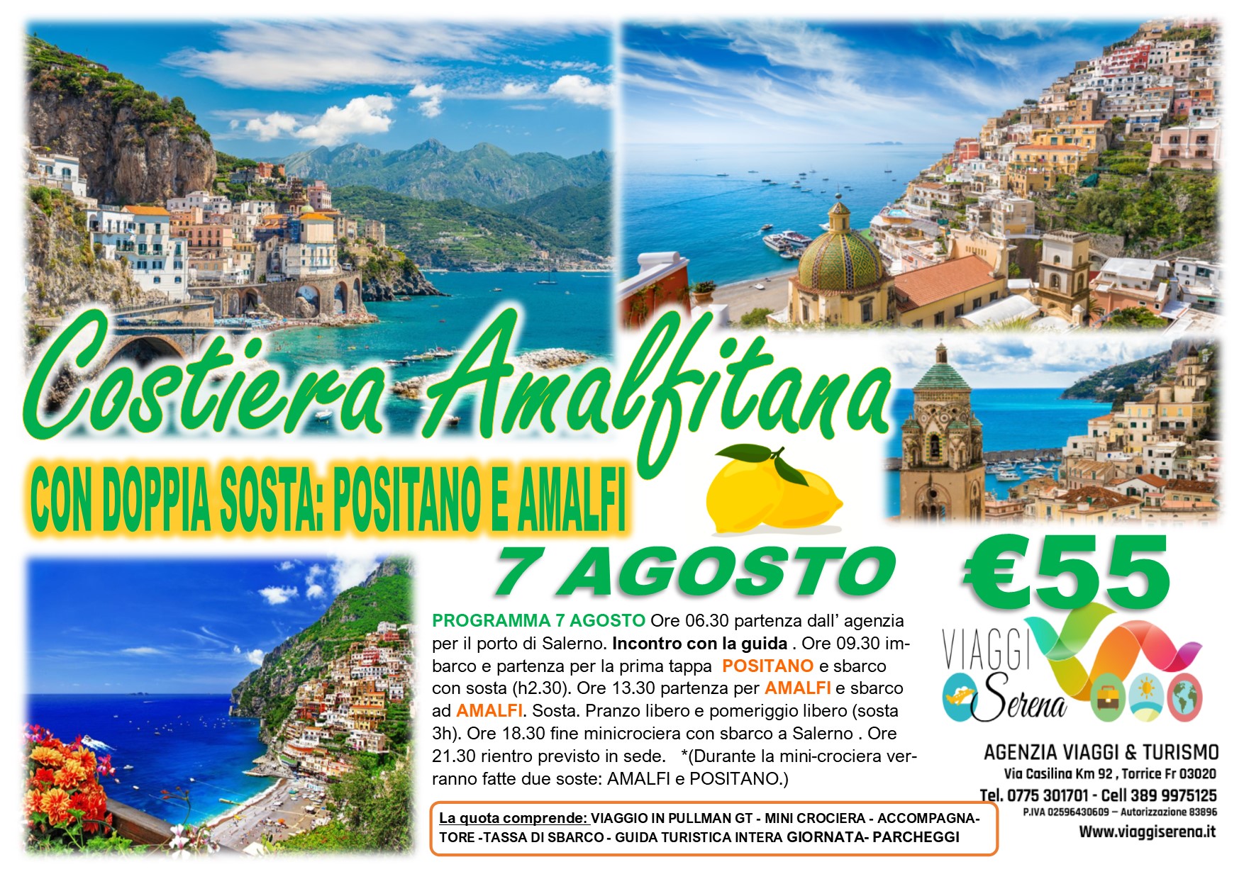 Viaggi di Gruppo: Costiera Amalfitana ” Amalfi & Positano” 7 Agosto €55,00
