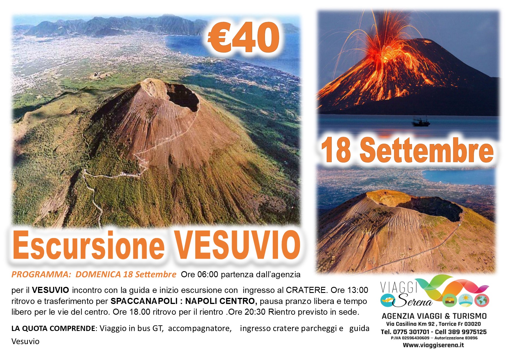 Viaggi di Gruppo: Escursione VESUVIO fino al  “CRATERE ” 18 Settembre € 40,00