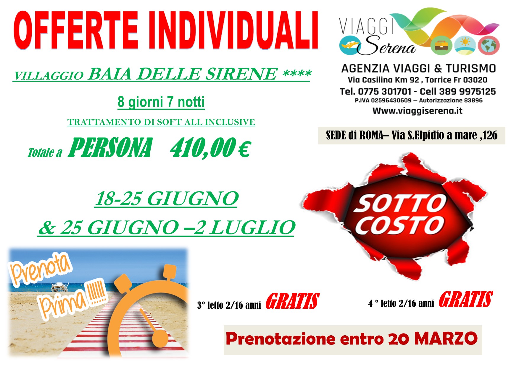 Viaggi Individuali: PRENOTA PRIMA “Bambini GRATIS” CALABRIA 18-25 Giugno & 25-2 Luglio €410,00