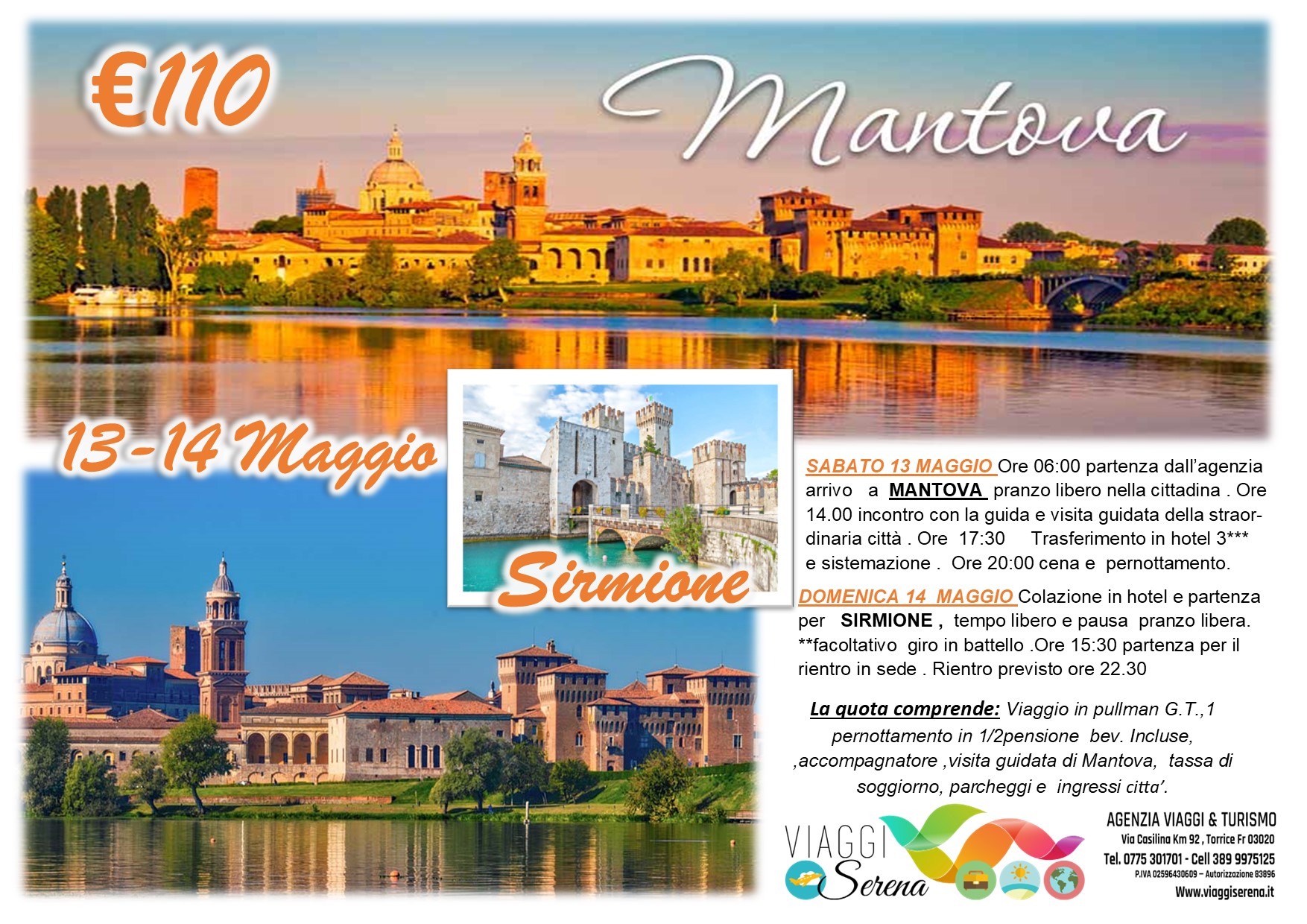 Viaggi di Gruppo: Mantova & Sirmione 13-14 Maggio € 110,00