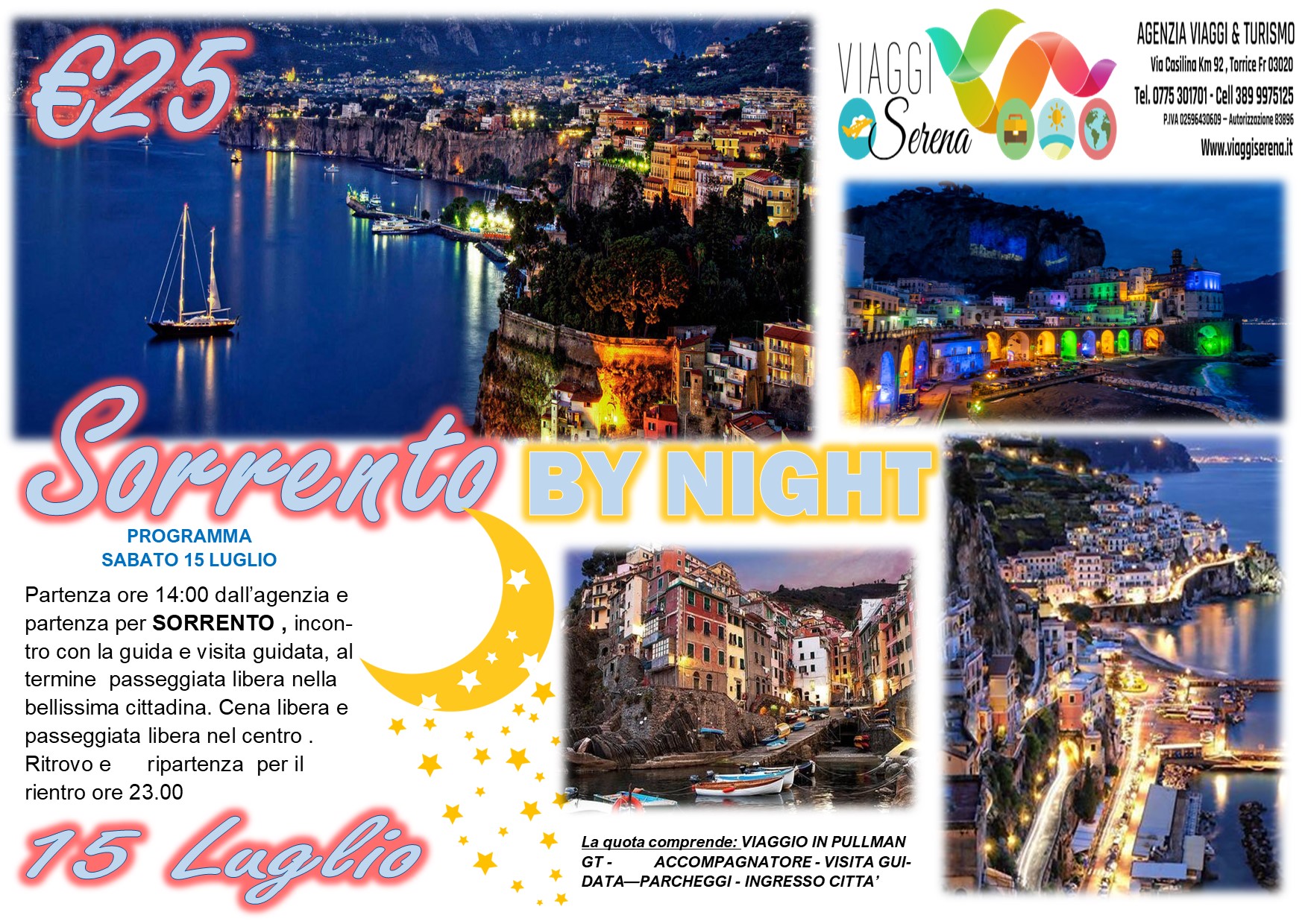 Viaggi di Gruppo: Sorrento by night 15 Luglio € 25,00