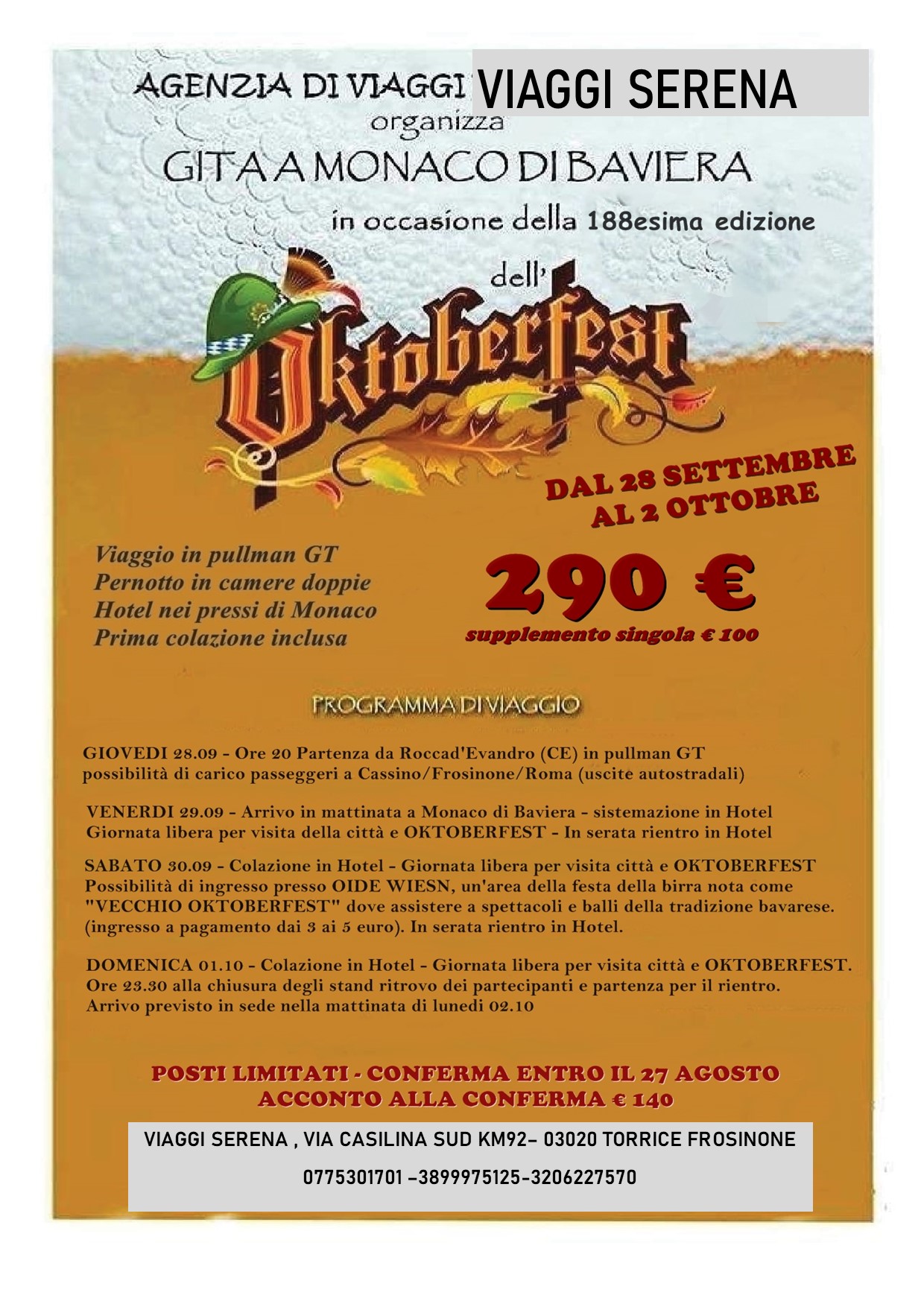 Viaggi di Gruppo: OKTOBER FEST  28 Settembre 2 Ottobre € 290,00