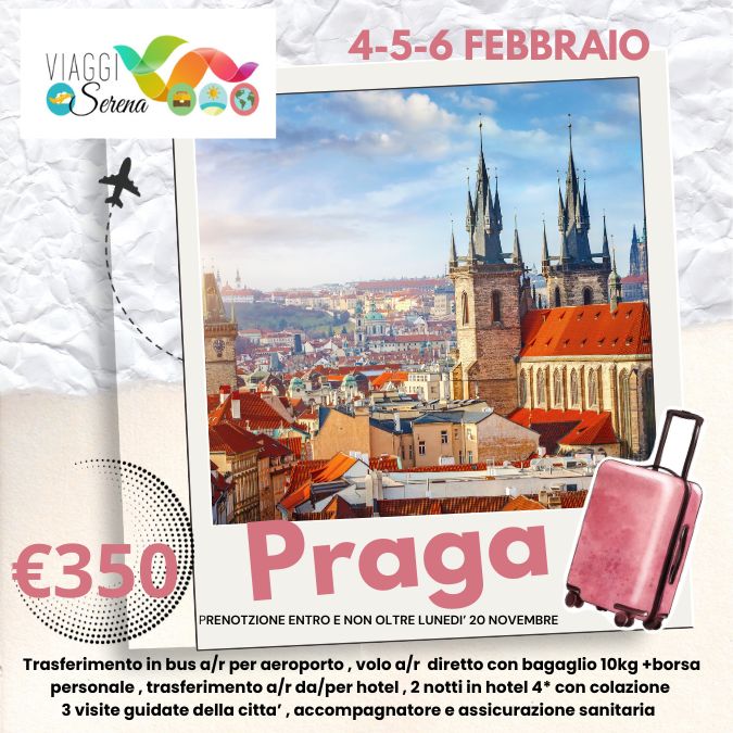 Viaggi di gruppo: Speciale PRAGA 4-5-6 Febbraio €350,00