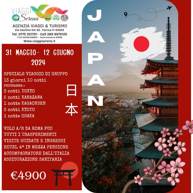 Viaggi di gruppo: Esclusivo Giappone 31 Maggio – 12 Giugno €4900
