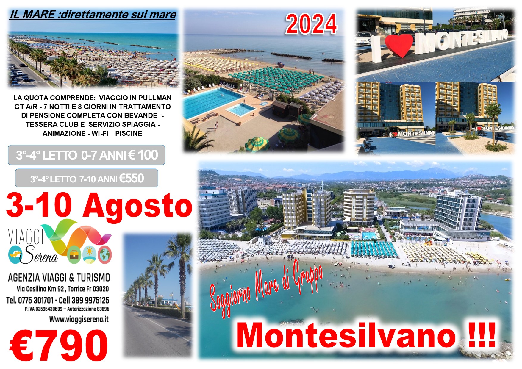 Viaggi di gruppo: Villaggio Mare Montesilvano 3-10 Agosto €790,00