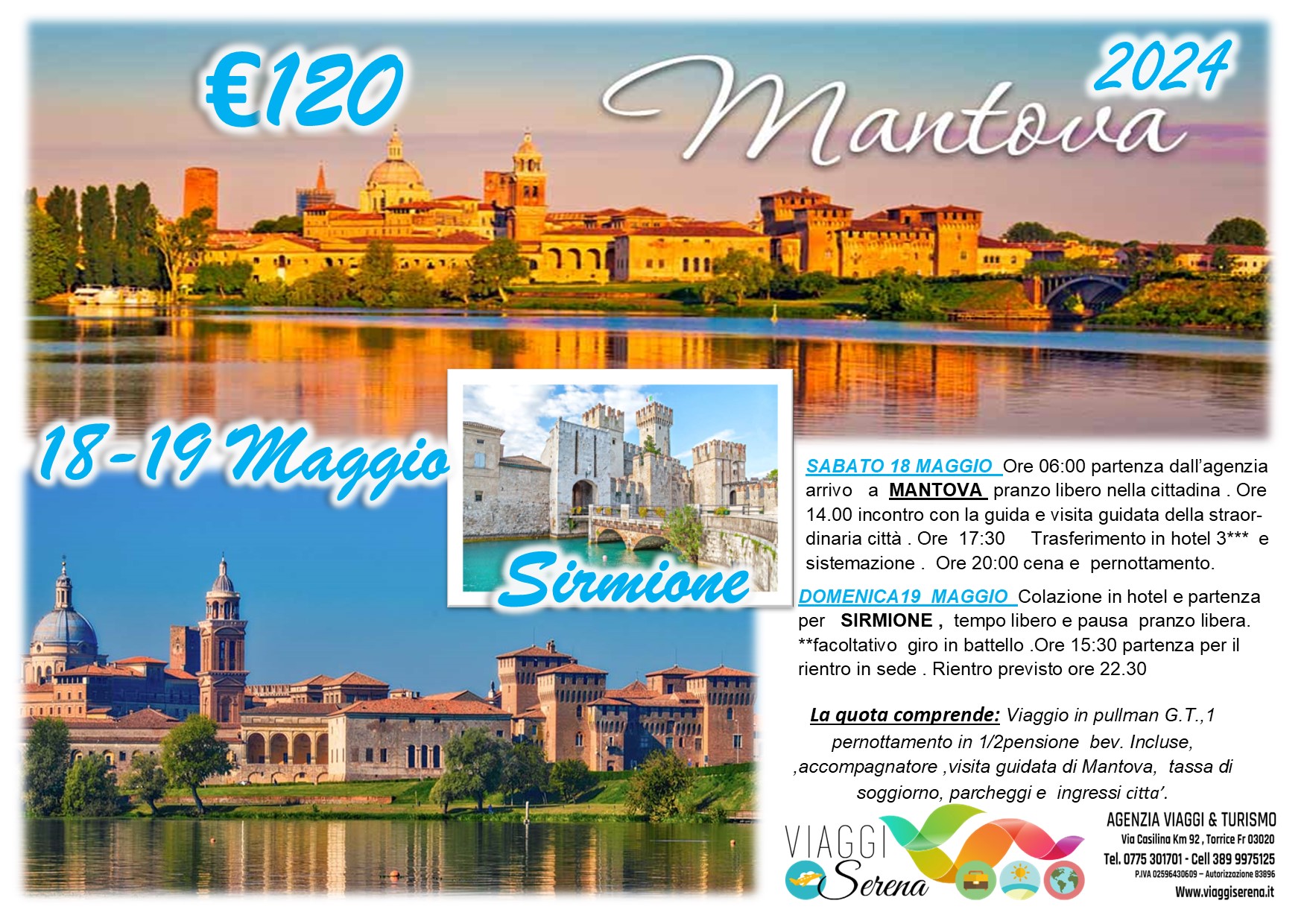 Viaggi di gruppo: Mantova  & Sirmione 18-19 Maggio € 120,00