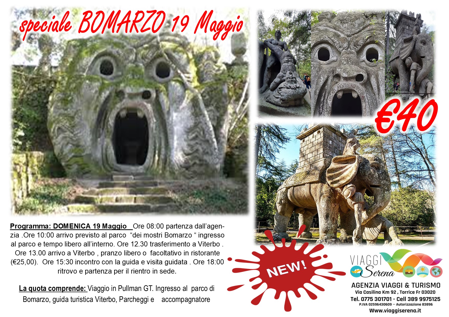 Viaggi di gruppo: Parco dei Mostri “Bomarzo” 19 Maggio €40 ,00