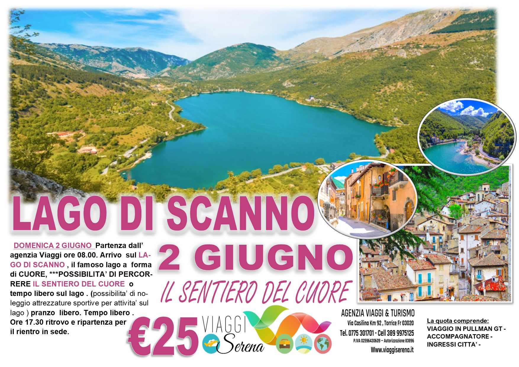 Viaggi di gruppo: Escursione Lago di SCANNO “Sentiero del Cuore” 2 Giugno € 25,00